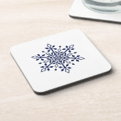 Flacon de neige bleu sur dessous de verre en plast (Côté gauche)