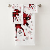 Flacon de neige des plaids rouges de l'orignal de  (En situation)