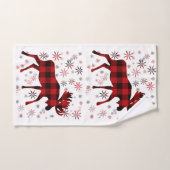 Flacon de neige des plaids rouges de l'orignal de  (Serviette à main)