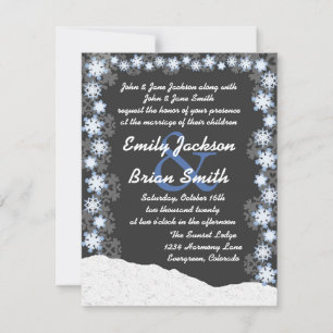 Flacon de neige gris bleu blanc invitations de mar