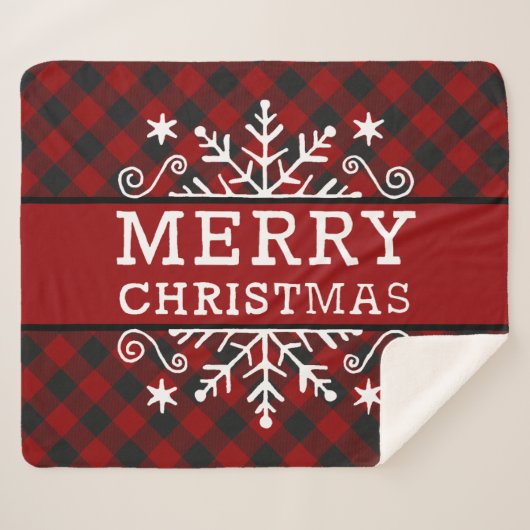 Flacon de neige Plaid Joyeux Noël (Devant (Horizontal))