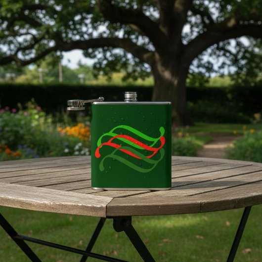 Flacon de tourbillons rouges et verts