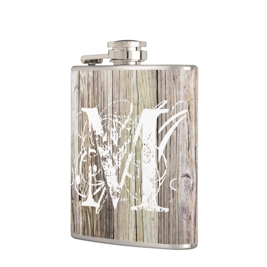 Flacon de vinyle enveloppé en bois rustique monogr (Gauche)