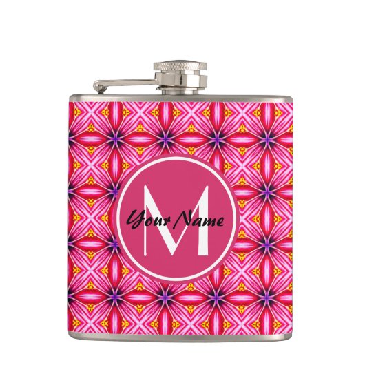 Flacon de vinyle enveloppé rose motif monogramme (Devant)