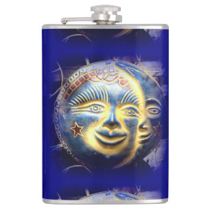 flacon de visage de lune de visage du soleil