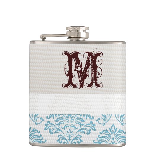 Flacon de whisky monogramme en fibre bleue (Devant)