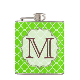 Flacon de whisky monogramme vert citron