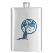 Flacon en acier inoxydable bleu Wolf & Dragon (devant)