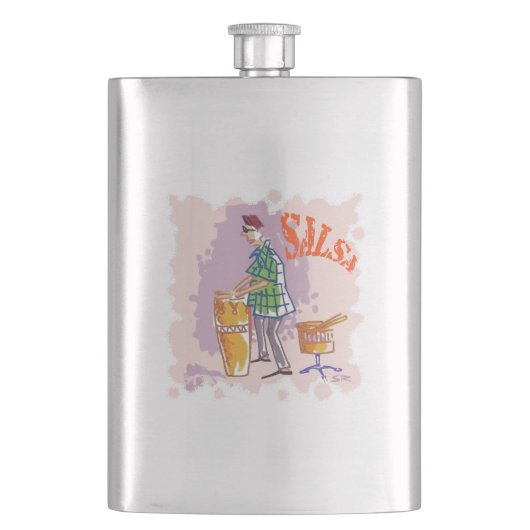 Flacon en acier inoxydable de tambour de salsa (devant)