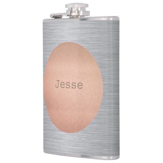 Flacon en acier inoxydable et monogramme en cuivre (Gauche)