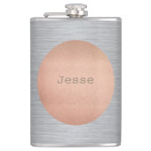 Flacon en acier inoxydable et monogramme en cuivre (Devant)