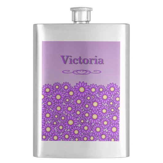 Flacon en acier inoxydable Fleur Violette (devant)