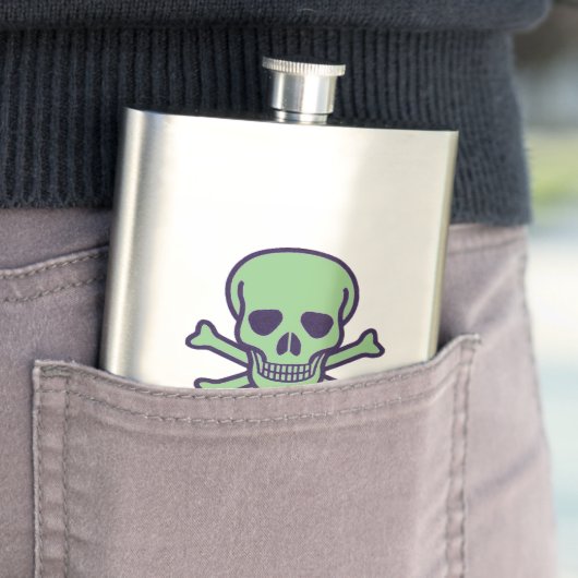 Flacon en acier inoxydable Green Skull (En situation)