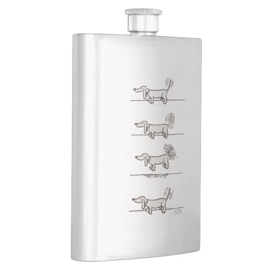 Flacon en acier inoxydable gris Dachshund (Droite)