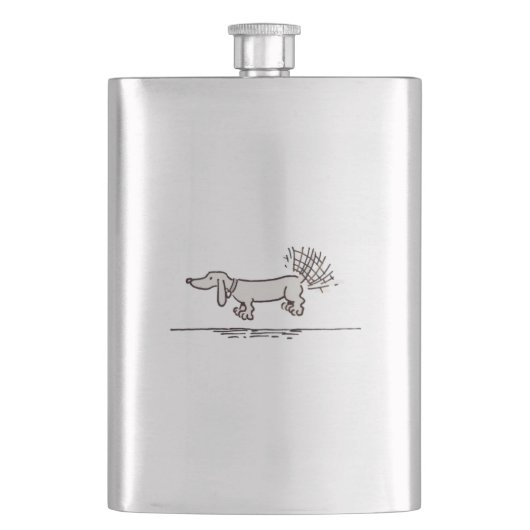 Flacon en acier inoxydable gris Dachshund (devant)