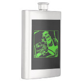 Flacon en acier inoxydable noir vert Biker (Droite)