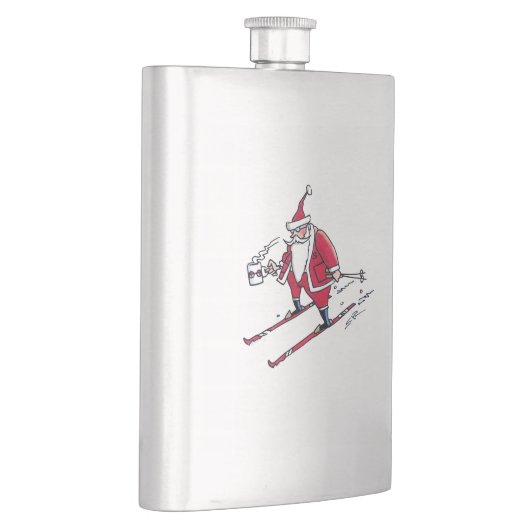 Flacon en acier inoxydable père Noël Skiing (Droite)