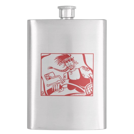 Flacon en acier inoxydable rouge Woman Biker (devant)