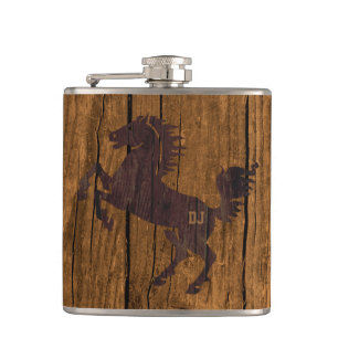 Flacon en bois rustique de cheval de regard de