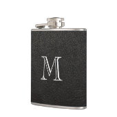 Flacon en cuir noir d'acier inoxydable de (Gauche)