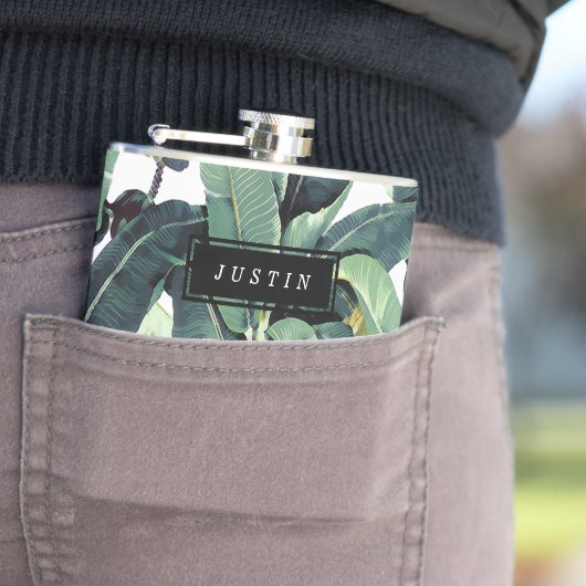 Flacon enveloppé par vinyle tropical de palmier de (En situation)