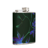 Flacon floral japonais profond bleu et vert (Droite)