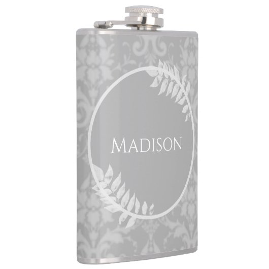 Flacon gris élégant en damas (Droite)