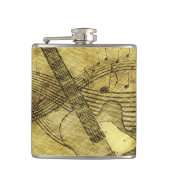 Flacon Guitare Vintage et Notes de Musique (Devant)