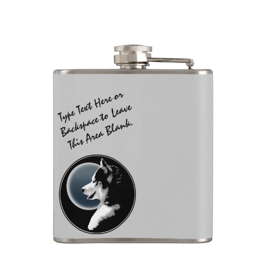 Flacon Husky Pup Custom Siberian Husky Boisson Fla (Dos)