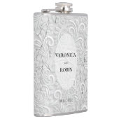 Flacon Mariage argenté élégant - Personnalisé (Droite)