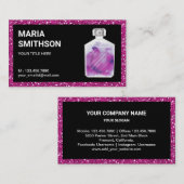 Flacon met warme roze Waterverf Visitekaartje (Voorkant / Achterkant)