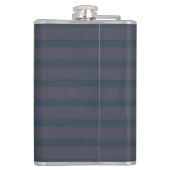 Flacon moderne rayé bleu marine et prune avec nom, (Dos)