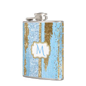 Flacon monogramme bleu et or fantaisie (Gauche)