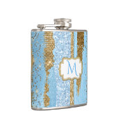 Flacon monogramme bleu et or fantaisie (Droite)