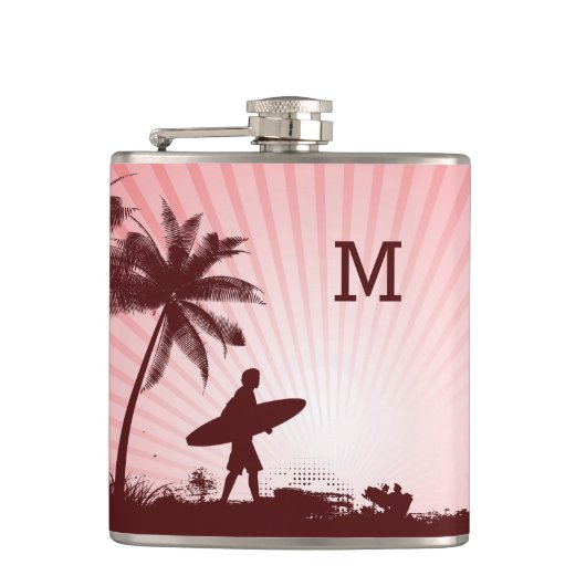 Flacon monogramme personnalisé Beach Surfer (Devant)