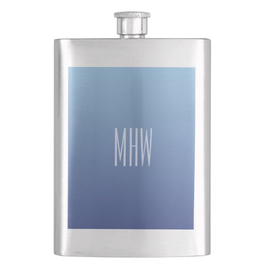 Flacon monogramme personnalisé Blue Gradient (devant)