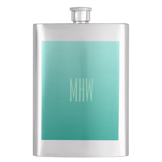 Flacon monogramme personnalisé Emerald Gradient (devant)