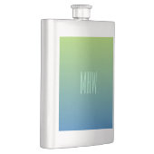 Flacon monogramme personnalisé Lime Blue Gradient (Droite)