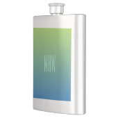 Flacon monogramme personnalisé Lime Blue Gradient (Gauche)