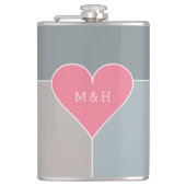 Flacon monogramme personnalisé Motif de coeur (Devant)