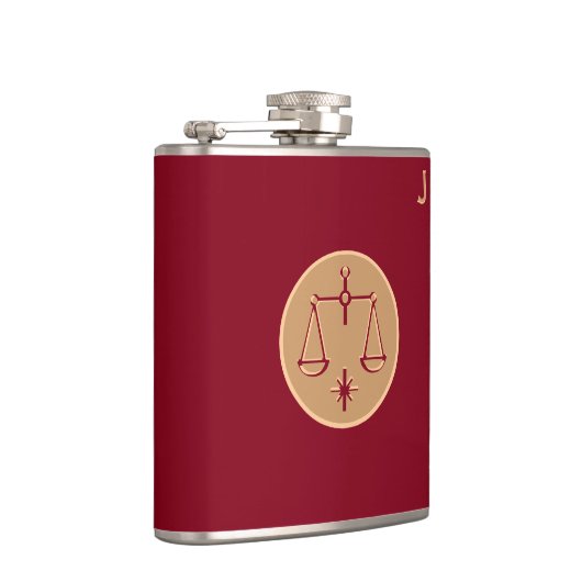 Flacon monogramme rouge - Zodiac - Libra (Droite)