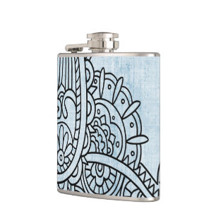 Flacon Motif Mehndi Bleu