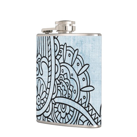 Flacon Motif Mehndi Bleu (Gauche)