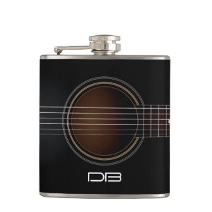 Flacon noir de musique de monogramme de guitare