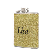 Flacon Parties scintillant or personnalisé (Gauche)