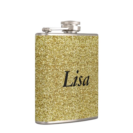 Flacon Parties scintillant or personnalisé (Droite)