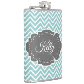 Flacon personnalisé Chevron turquoise (Droite)