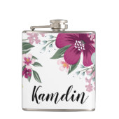 Flacon personnalisé Fleur tropicale sur blanc (Devant)