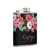 Flacon personnalisé floral noir rose Ajouter votre (Droite)