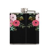 Flacon personnalisé floral noir rose Ajouter votre (Dos)